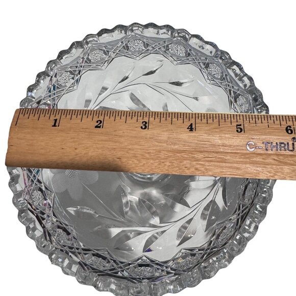 American Brilliant Period Cut Glass Compote Clear - Picture 4 of 10